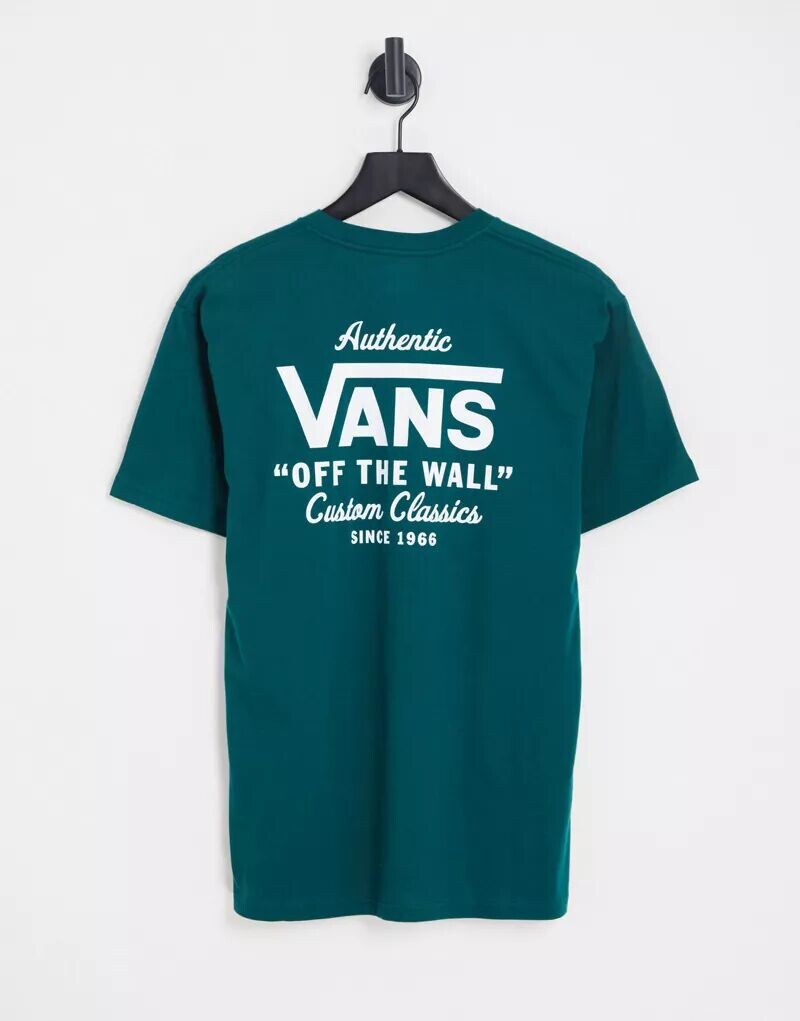 

Бирюзовая футболка с принтом на спине Vans Holder Street