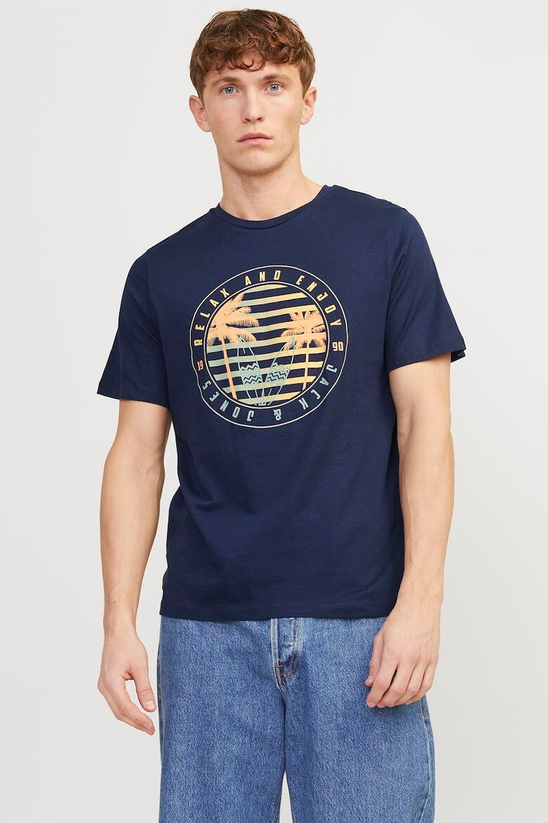 

Футболка с овальным вырезом и принтом Jack & Jones, оранжевый