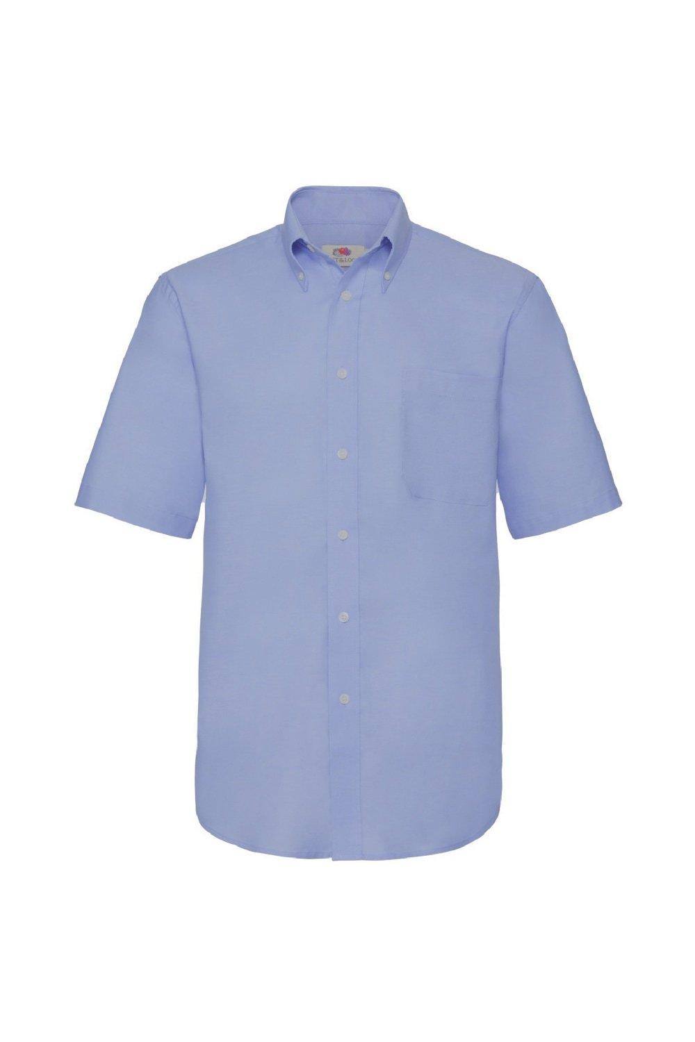 Оксфордская рубашка с коротким рукавом Fruit of the Loom, синий гард
