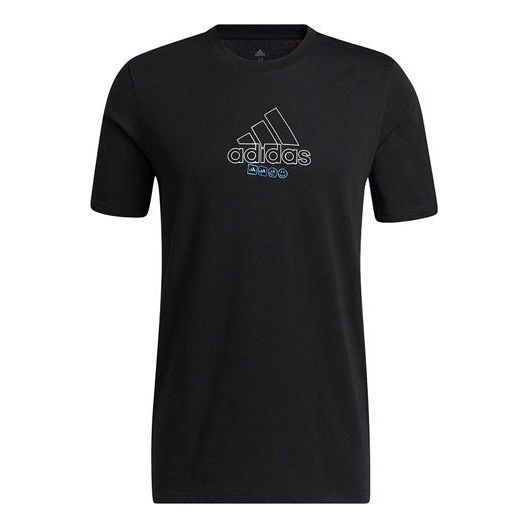 Футболка Men's adidas Alphabet Logo Printing Casual Sports Short Sleeve Black T-Shirt, черный