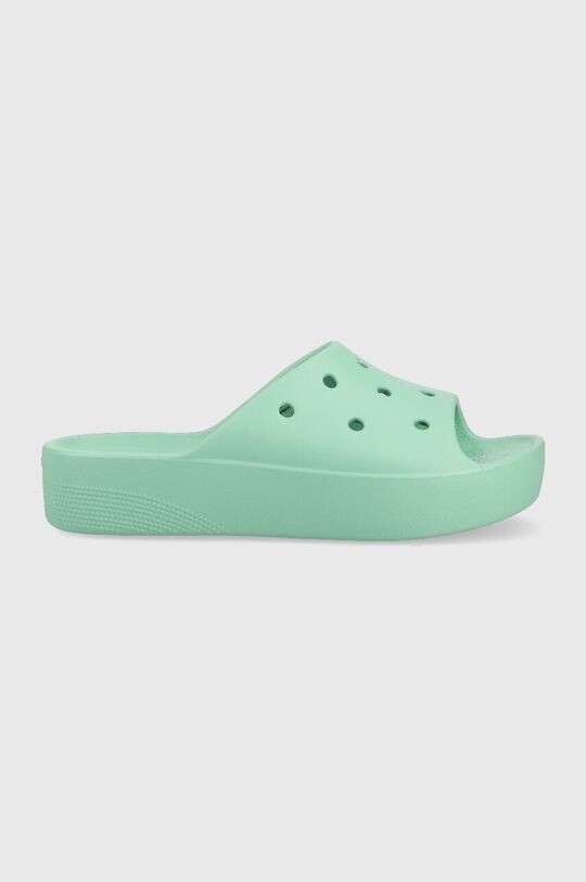 Классические шлепанцы на платформе Crocs, бирюзовый