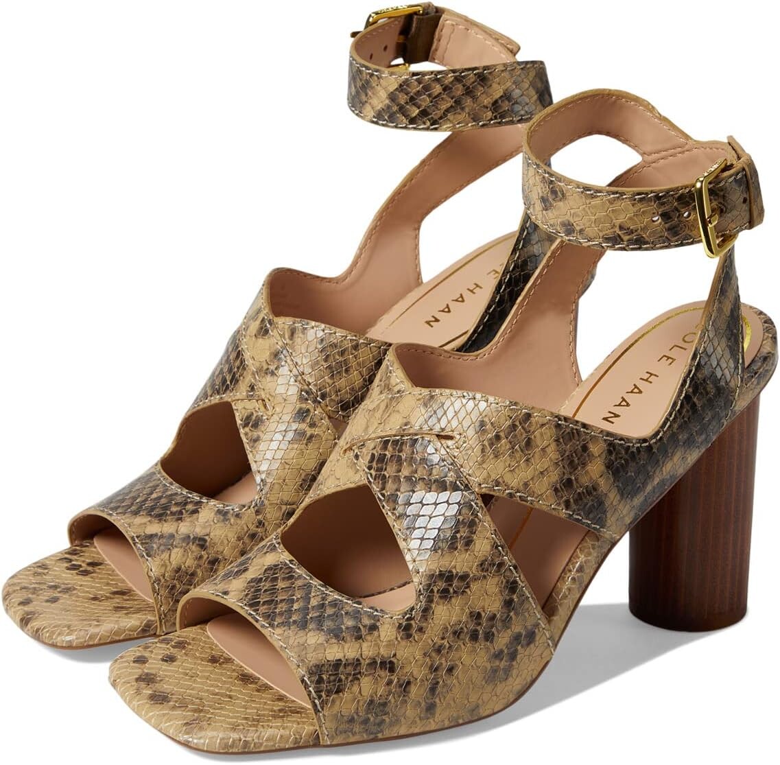 

Босоножки Reina City Sandal 85 mm Cole Haan, цвет Snake Printed Leather