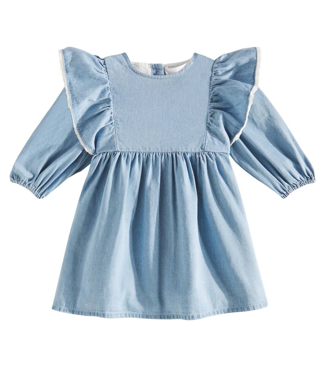 

Платье из денима Baby Luna с оборками C'Era Una Volta, цвет denim blue