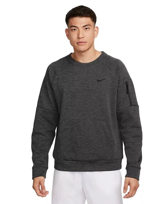 

Мужская рубашка для фитнеса Therma-FIT с круглым вырезом и длинными рукавами Nike, серый