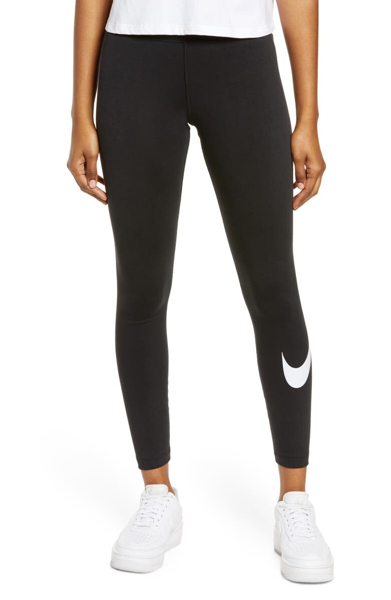 

Спортивная одежда Леггинсы Swoosh NIKE, черно-белый