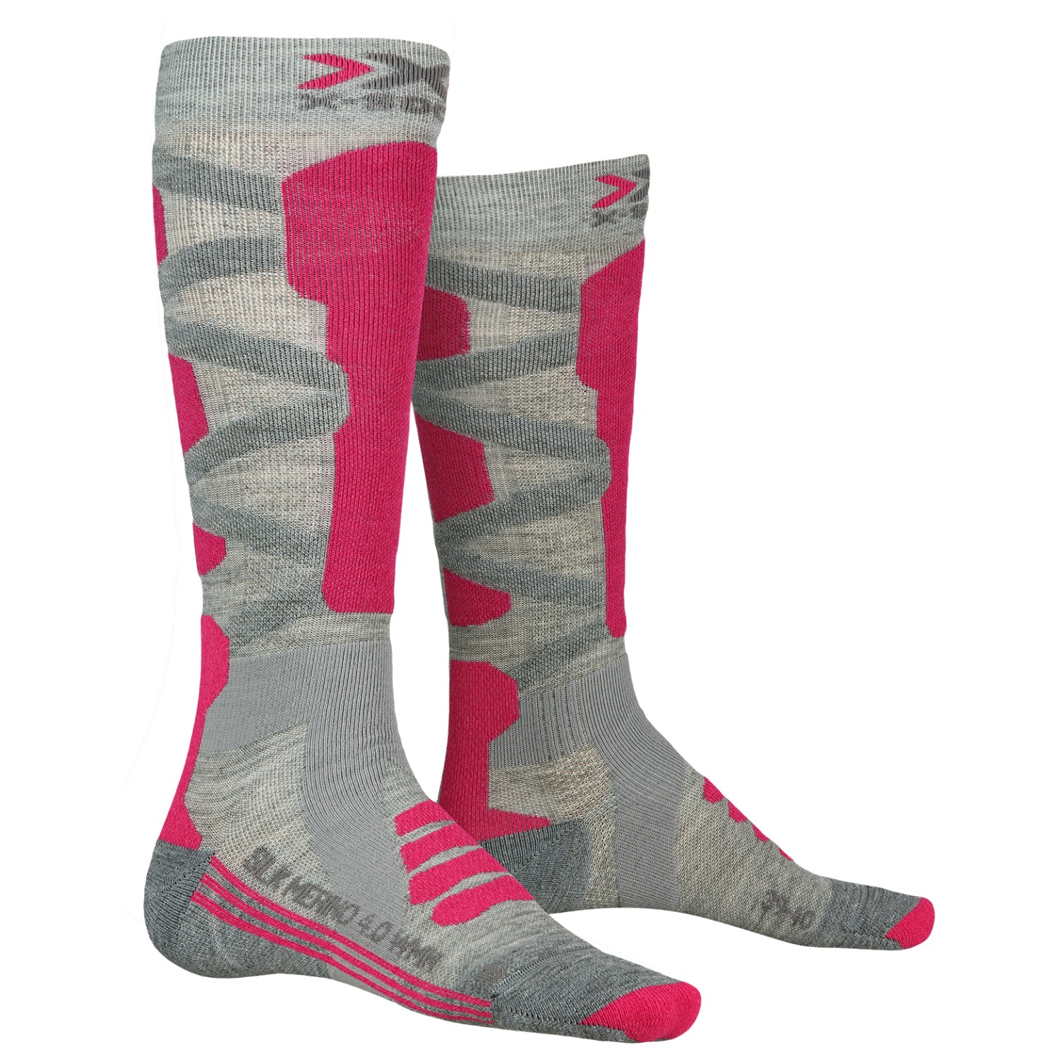 Лыжные носки X Socks Women's Ski Silk Merino 4 0, цвет Grey Melange/Pink