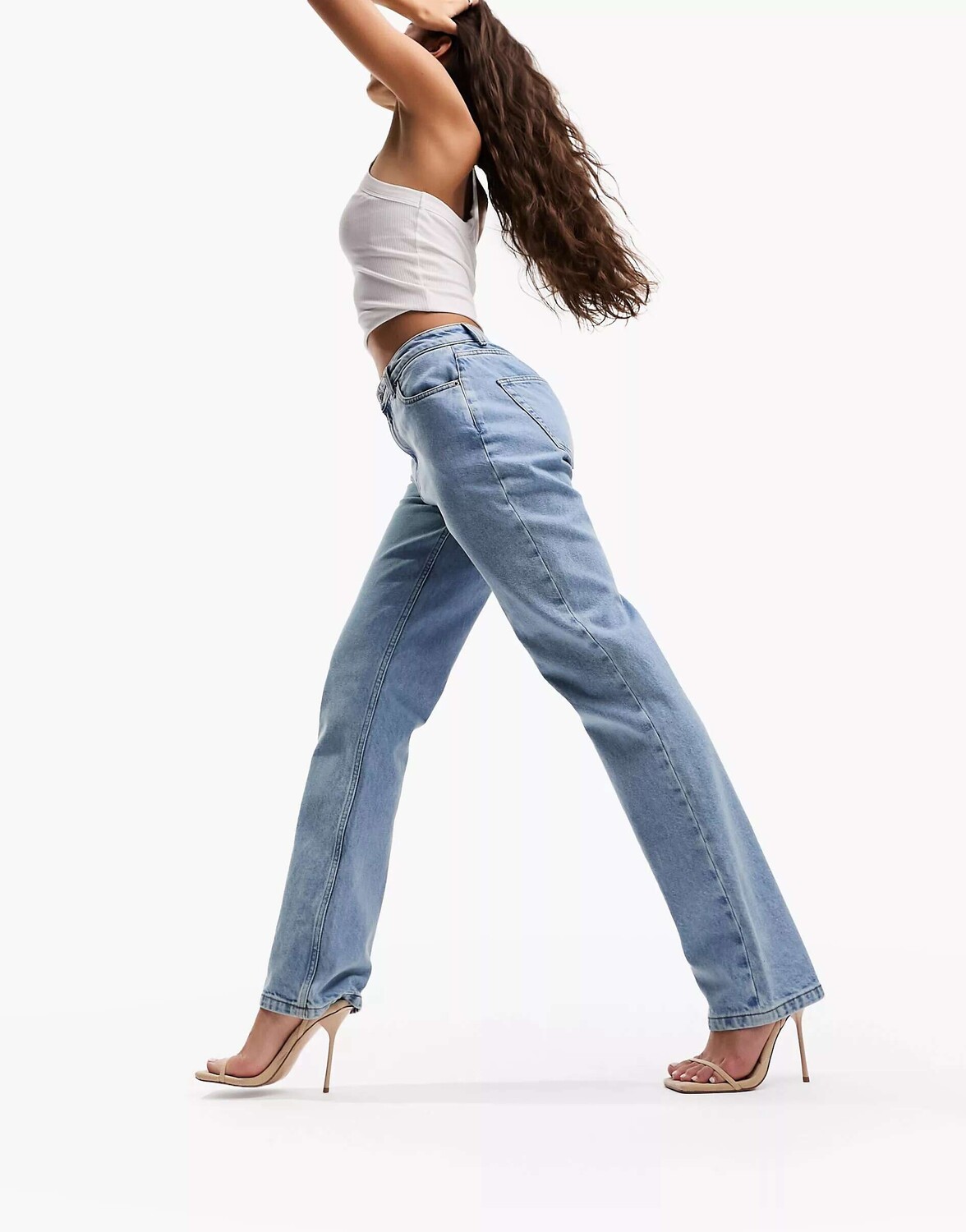 

Голубые прямые джинсы в стиле 90-х ASOS Hourglass