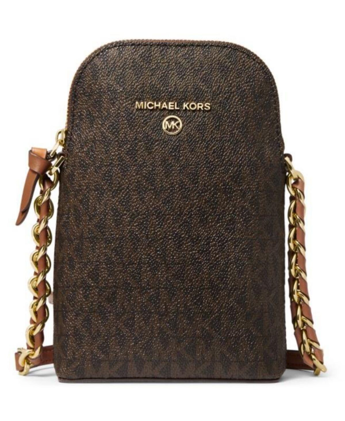 

Через плечо с цепочкой для телефона и логотипом North South Michael Kors