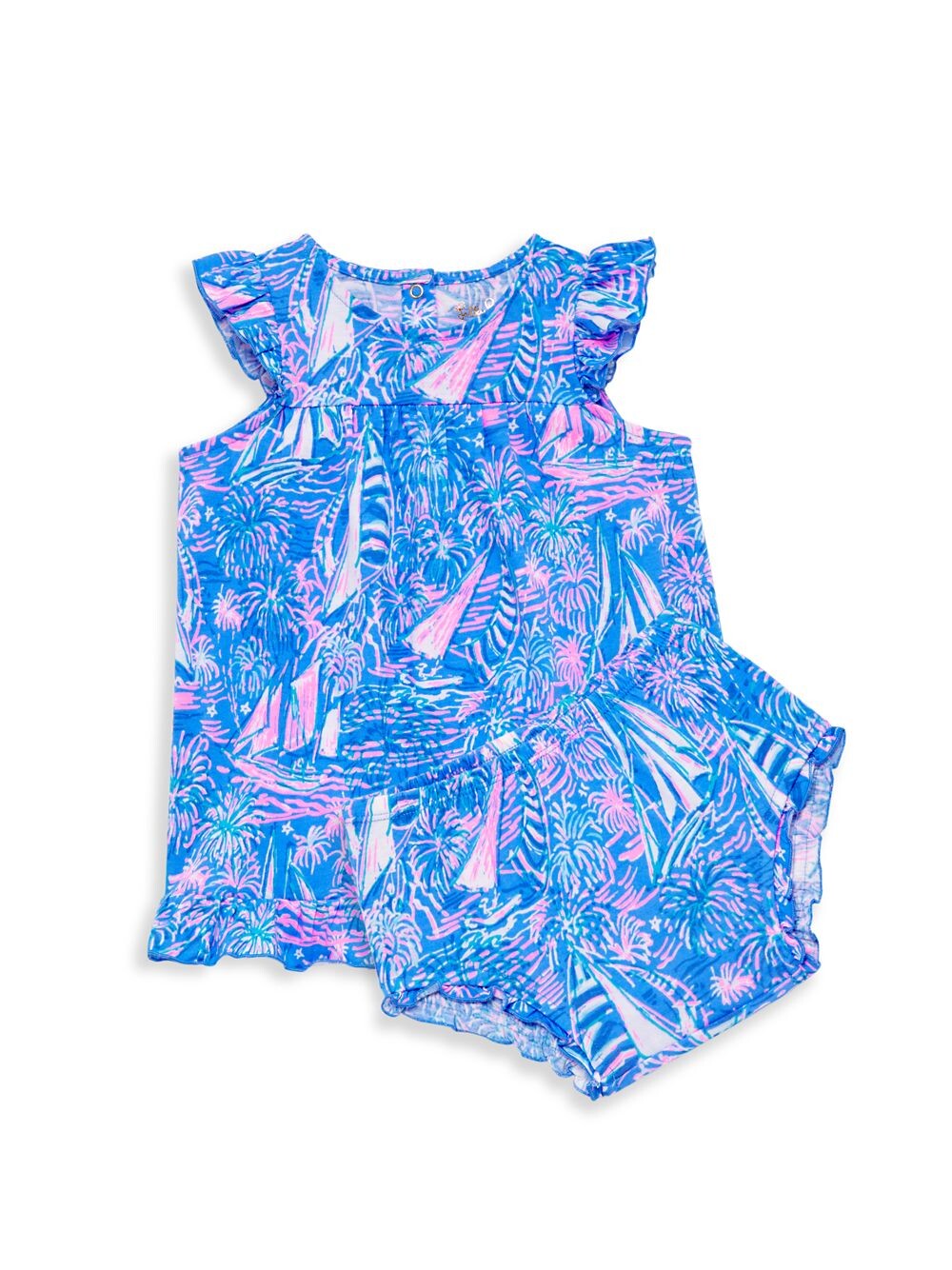 

Платье и шаровары с цветочным принтом Cecily для девочки Lilly Pulitzer Kids, синий