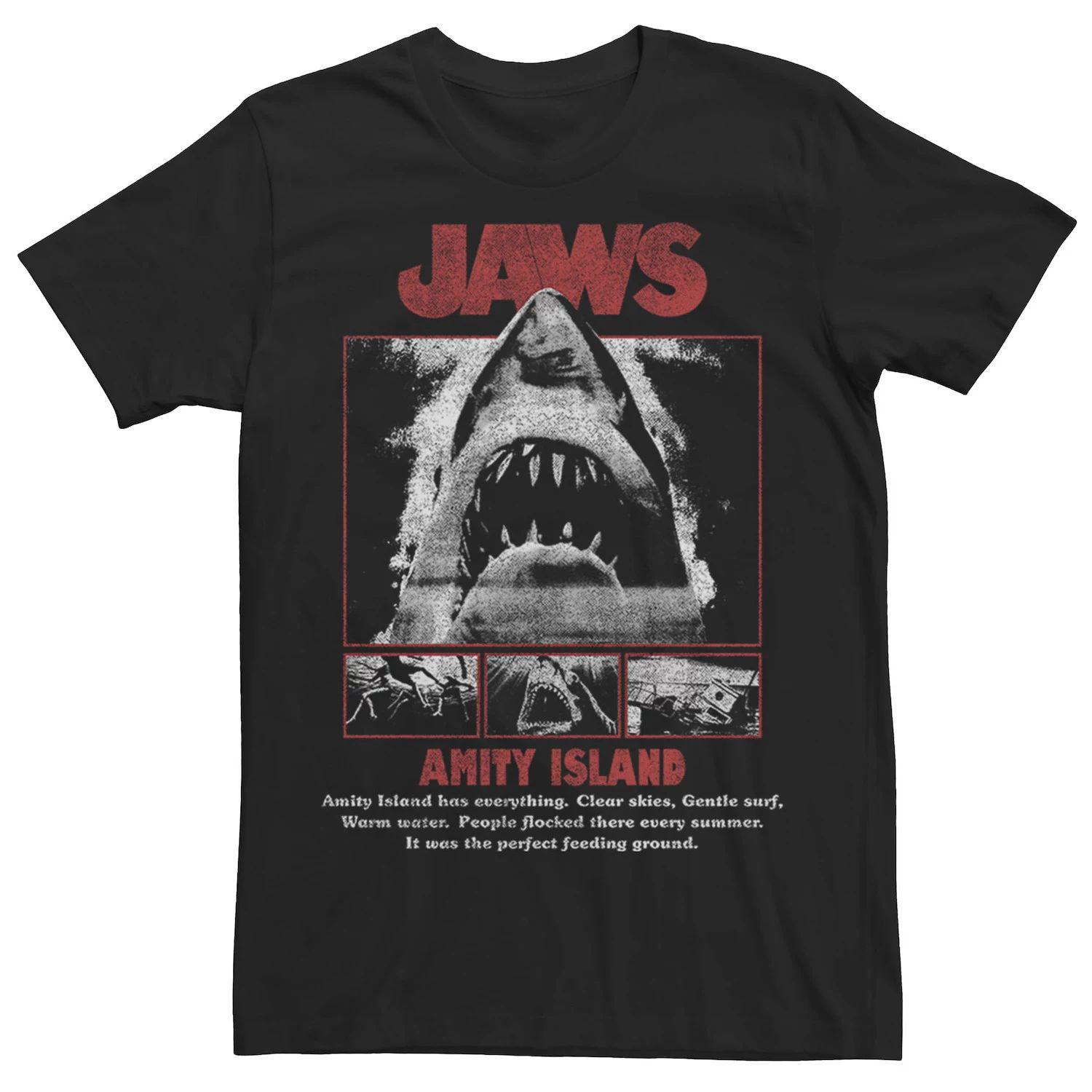 Мужская футболка Jaws Movie Pop Poster Licensed Character jaws classic original movie poster retro 70 s vintage graphic t shirt uni726