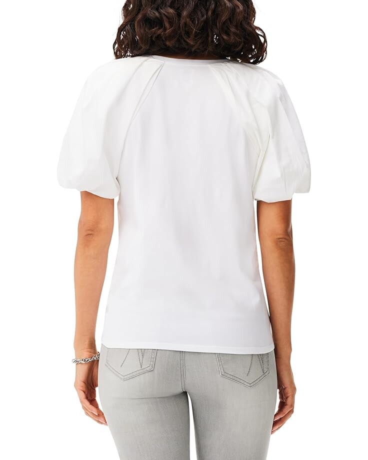 

Футболка NIC+ZOE Mixed Media Statement Tee, цвет Paper White