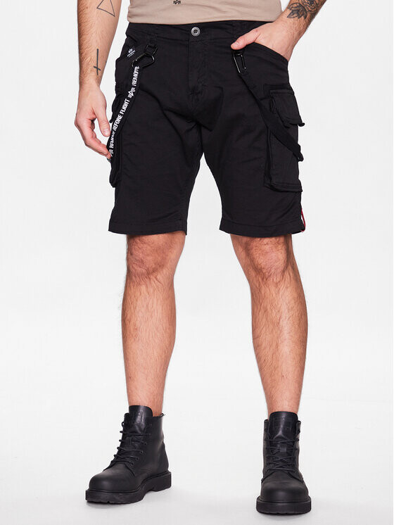

Тканевые шорты узкого кроя Alpha Industries, черный