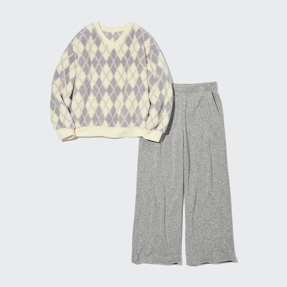 

Костюм Uniqlo флисовый с длинными рукавами, светло-бежевый