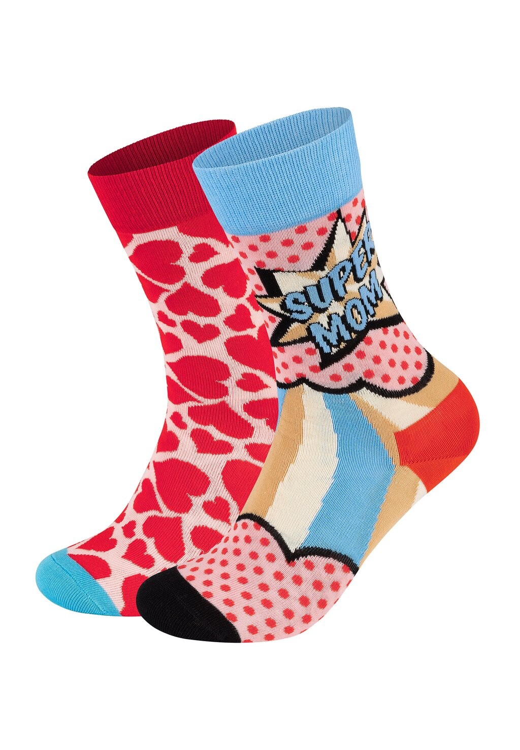 

Носки 2-PACK SUPER MOM-HEART Happy Socks, красный