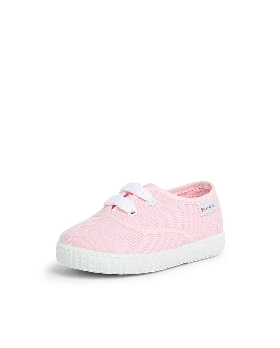 цена Детские парусиновые кроссовки на шнурках Pisamonas, розовый