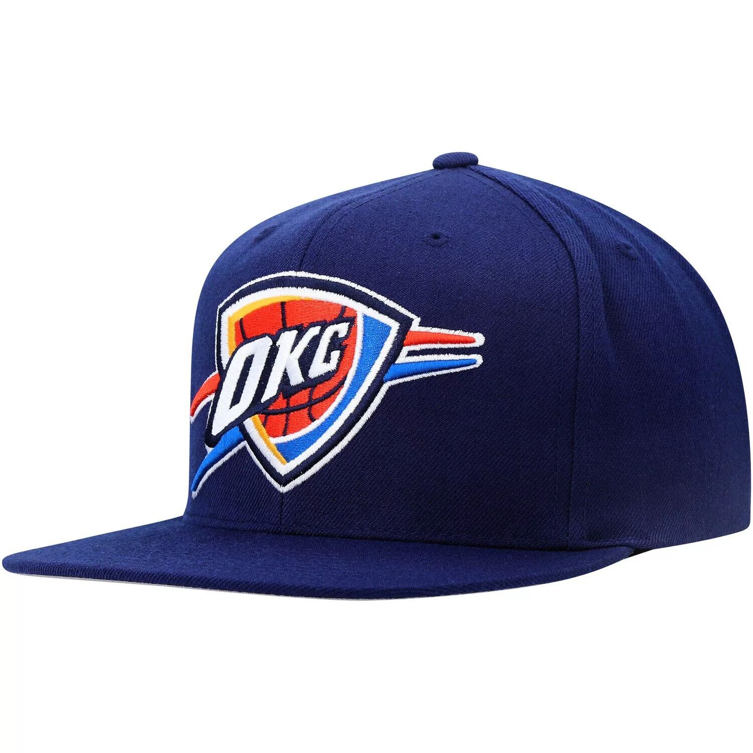

Мужская темно-синяя кепка Mitchell & Ness Oklahoma City Thunder Team Ground Snapback