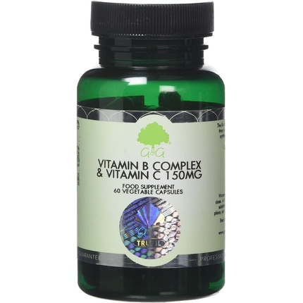 Комплекс витаминов B и витамин C, 60 веганских капсул, G&G Vitamins полный комплекс витаминов группы b витамин c sundance vitamins 100 капсул
