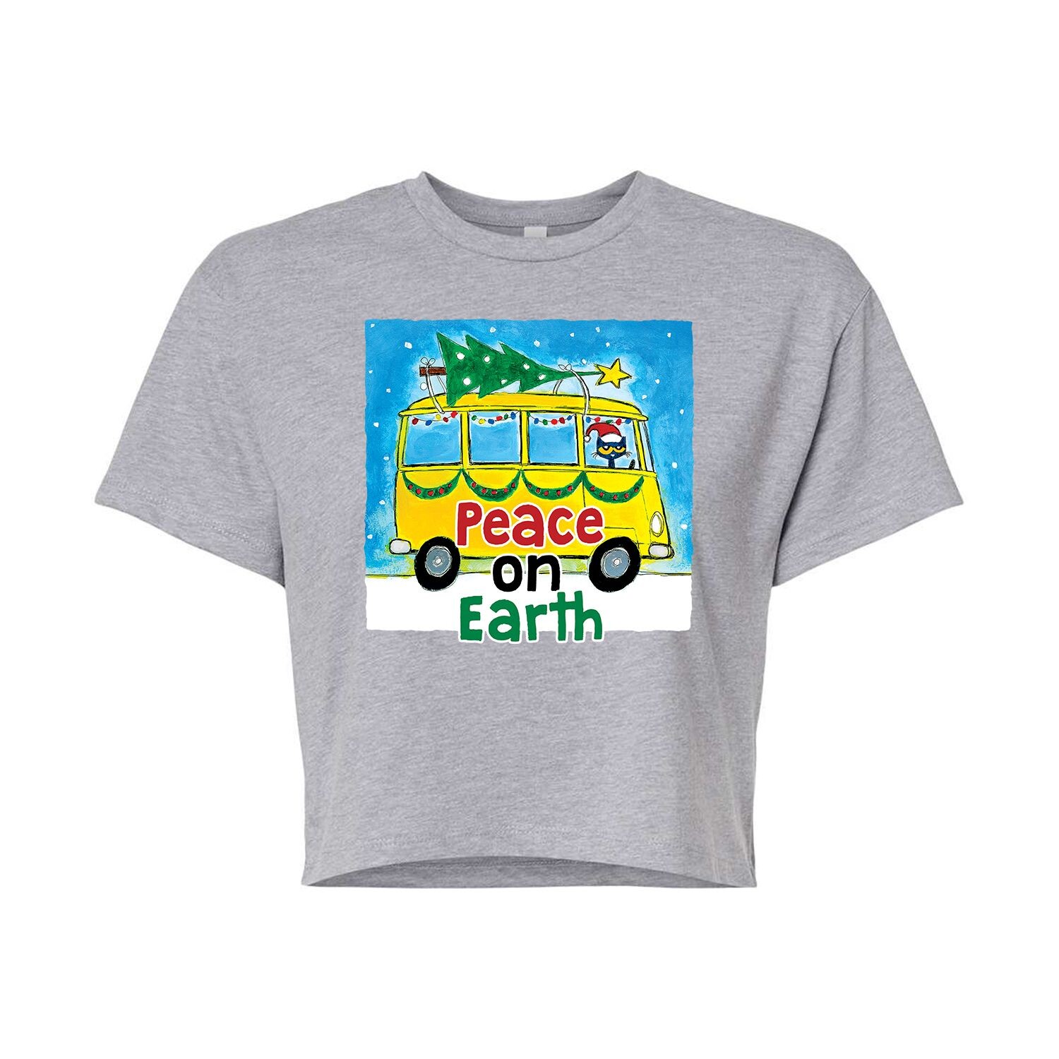 

Укороченная футболка с рисунком Pete The Cat Peace On Earth для юниоров Licensed Character