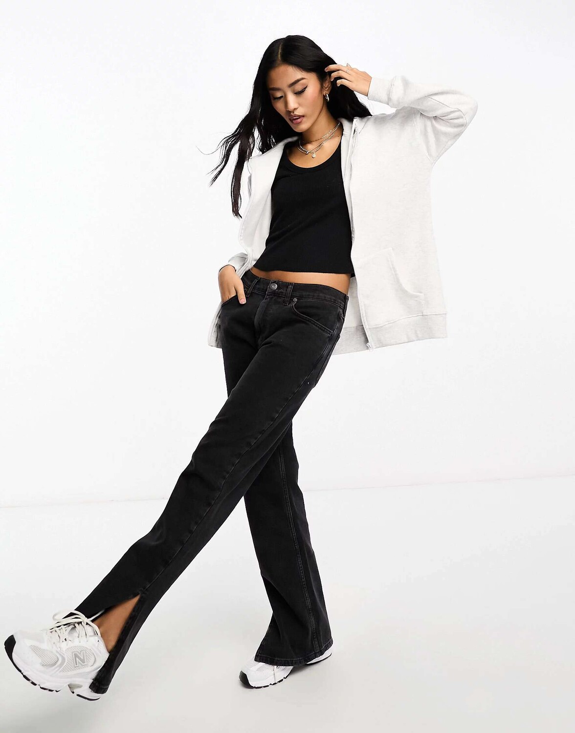 

Серая толстовка на молнии New Look, Серый