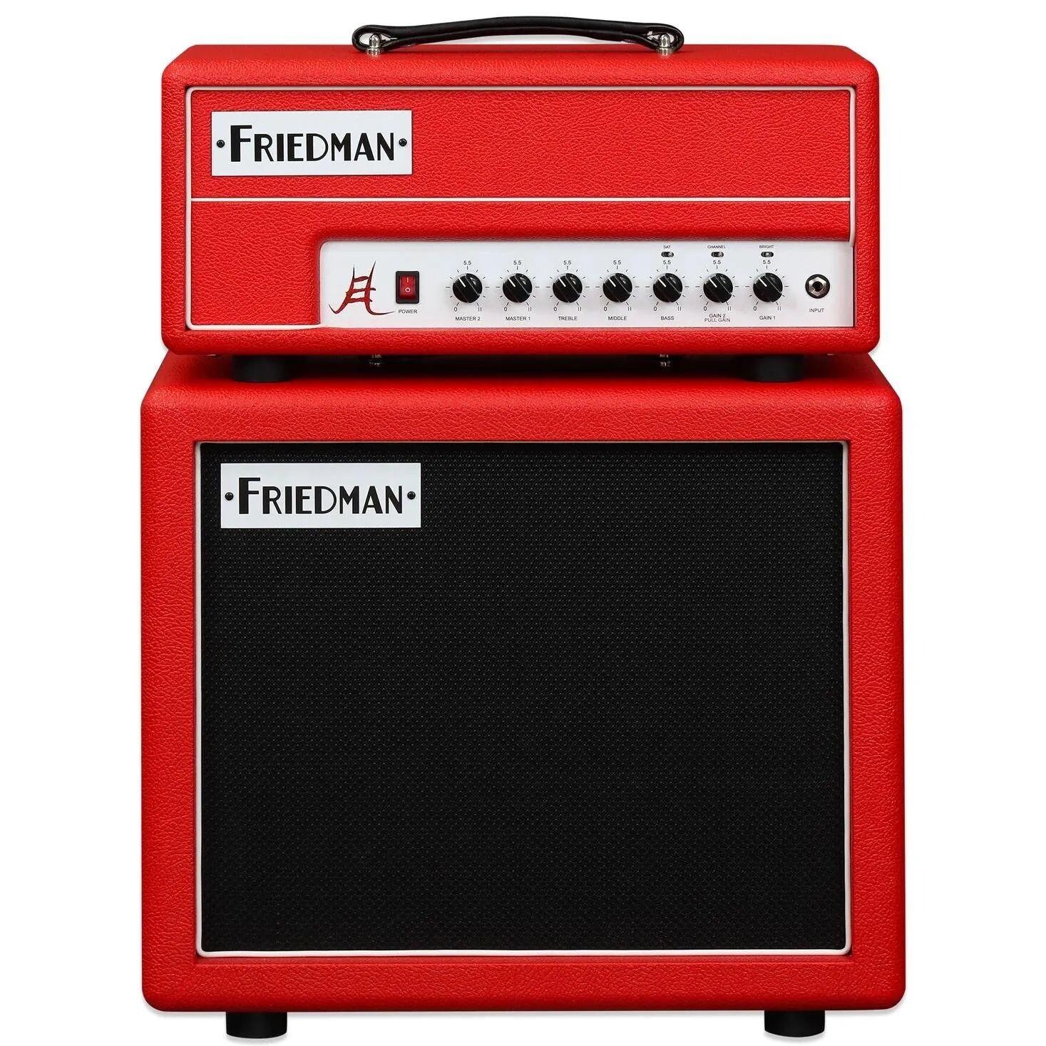 

Новая ламповая головка Friedman JEL-20 Jake E. Lee мощностью 20 Вт и 1 x 12-дюймовый удлинительный кабинет — красный Bronco Tolex