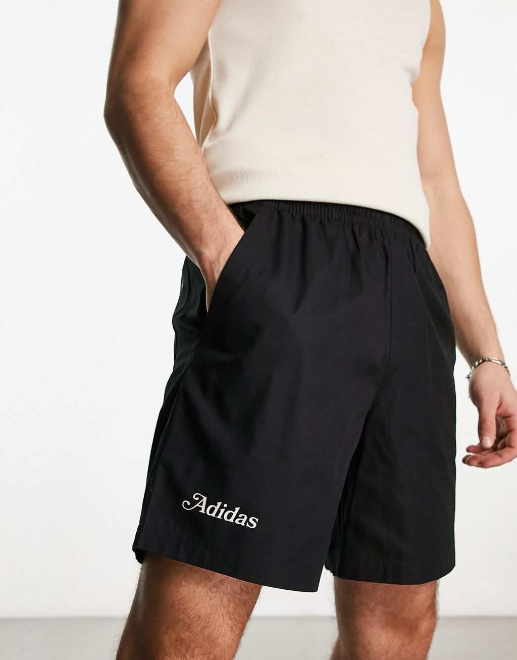 

Черные шорты с логотипом adidas Originals Enjoy Summer