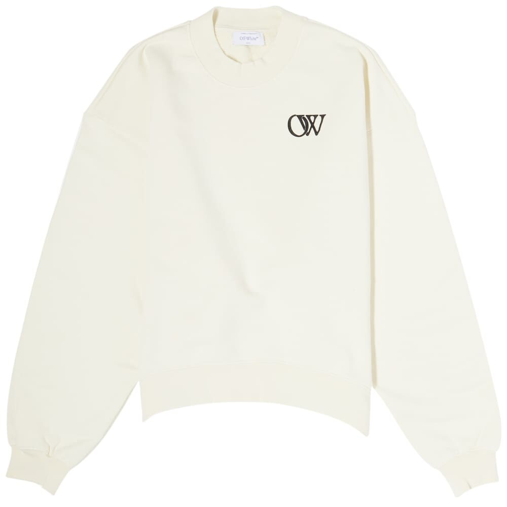 

Толстовка с круглым вырезом Off-White с логотипом из флока, бежевый