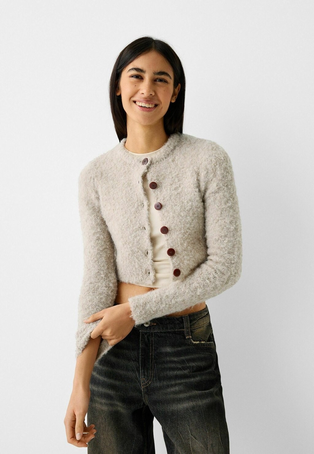 

Кардиган Bershka, цвет sand