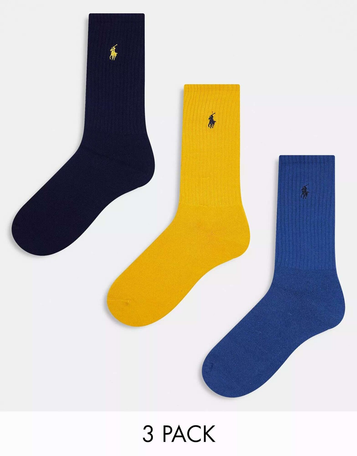 

3 пары хлопковых носков желтого и темно-синего цвета Polo Ralph Lauren