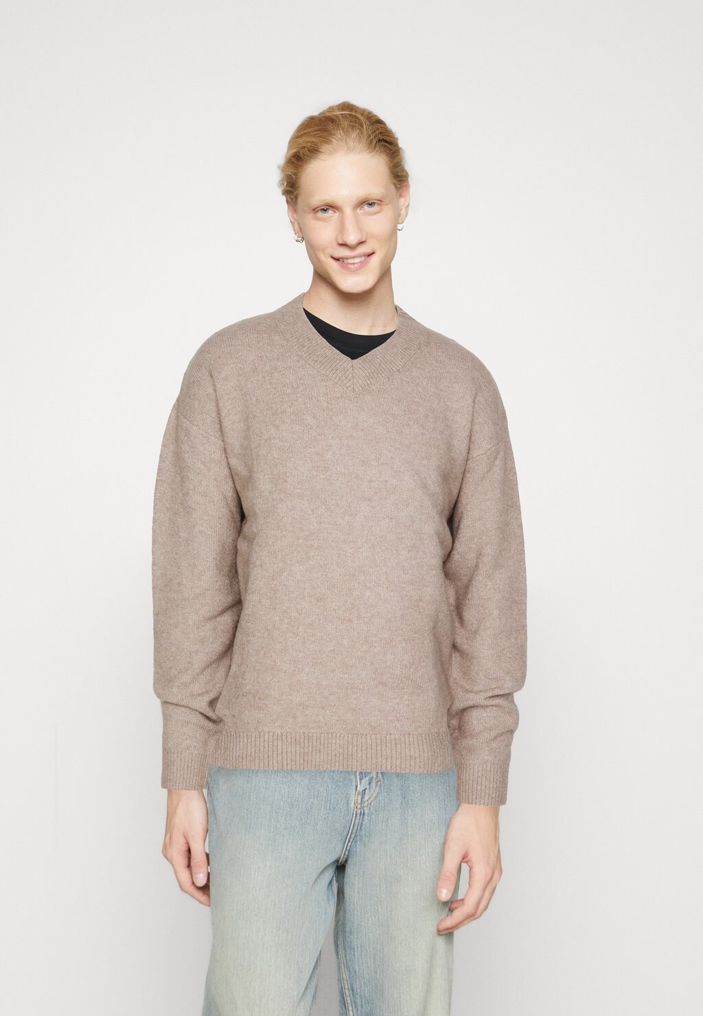 

Свитер JOROLLIE V NECK Jack & Jones, бежевый
