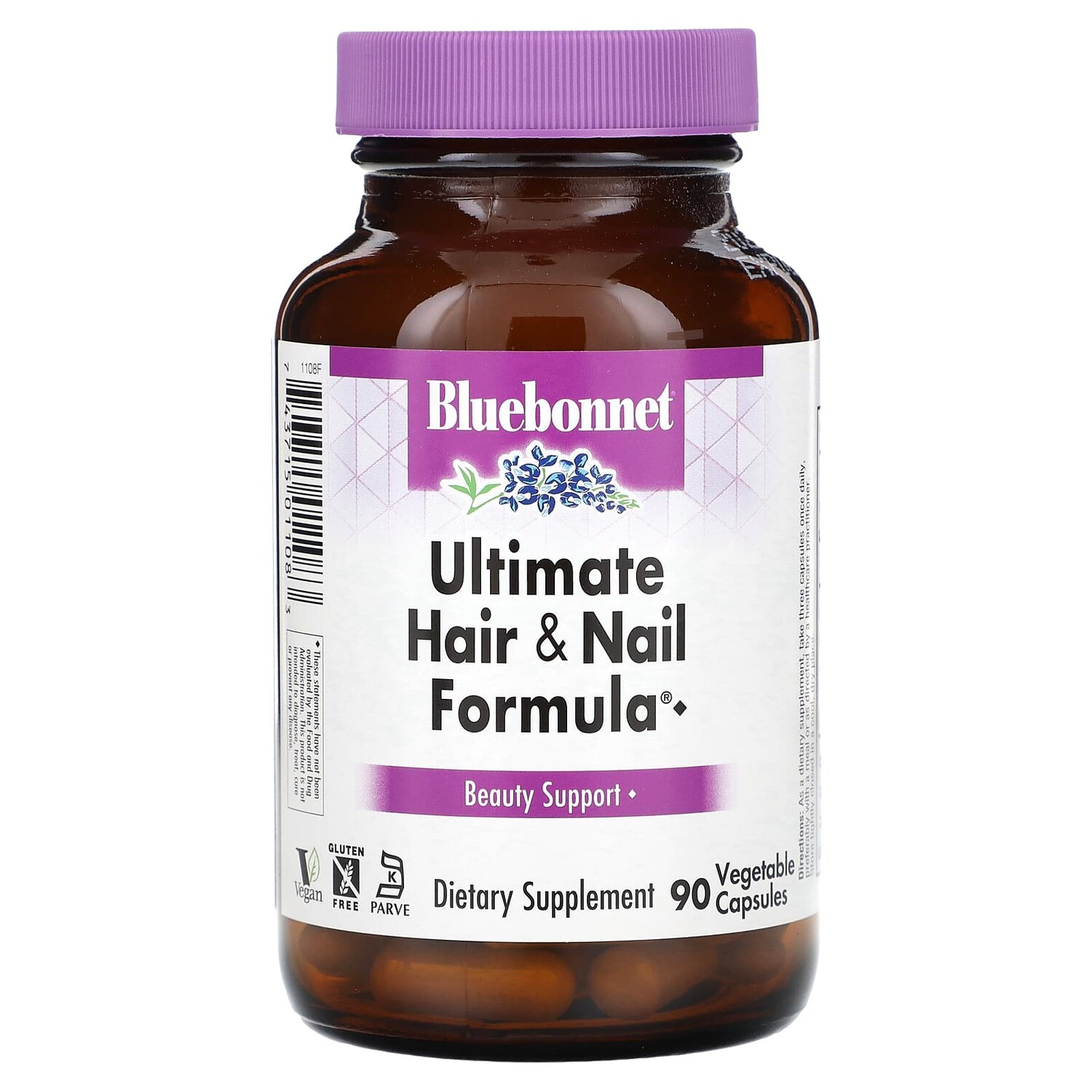 

Ultimate Hair & Nail Formula, 90 растительных капсул, Bluebonnet Nutrition