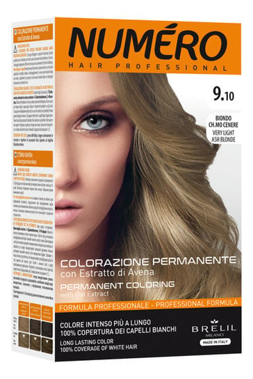 Стойкая краска, Краска для волос 9.10 очень светлый пепельный блондин, 140 мл Numero цена и фото