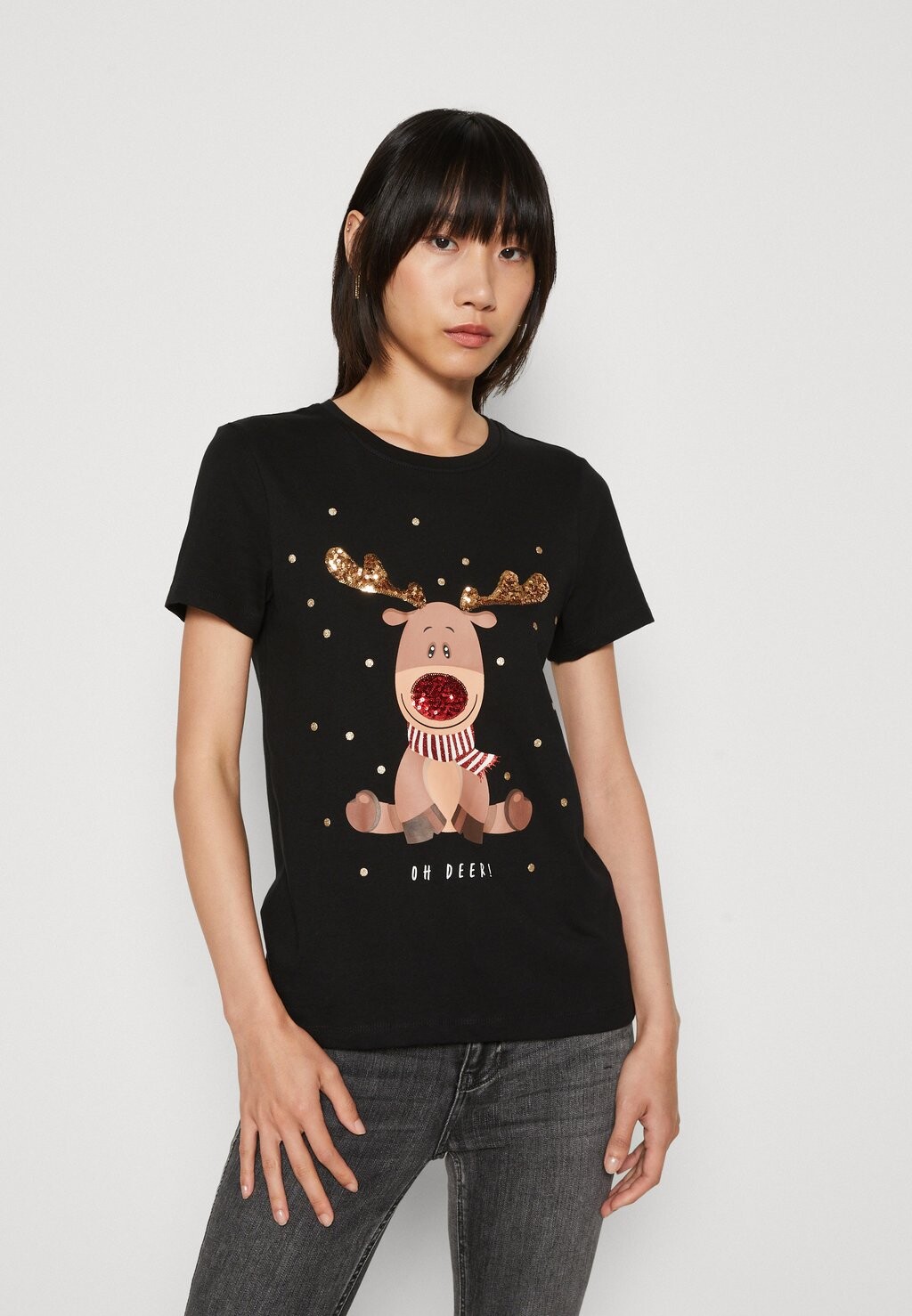 

Футболка с принтом Onlxmas Yrsa Christmas ONLY, черный