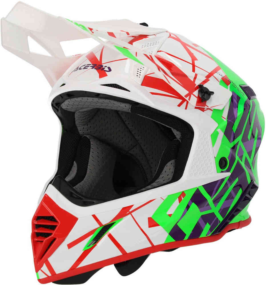 X-Track 2024 Шлем для мотокросса Acerbis, белый/зеленый/красный
