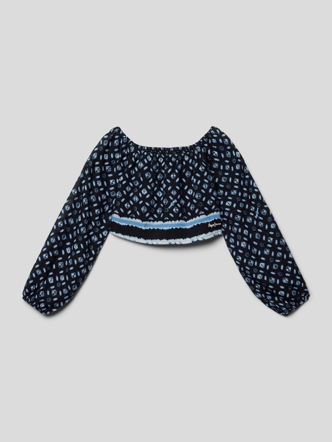 Блузка с узором по всей поверхности Pepe Jeans, темно-синий топ с узором по всей поверхности s oliver темно синий