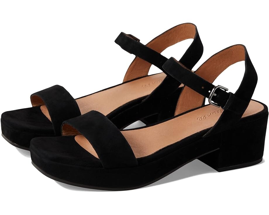 

Туфли Madewell Sora Flatform Sandal - Suede, реальный черный