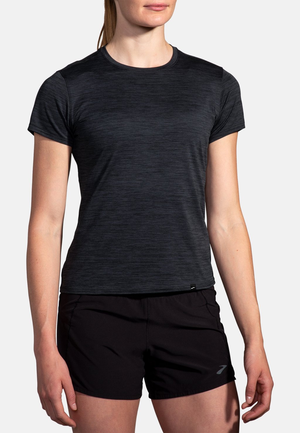 Спортивная футболка LUXE SHORT SLEEVE Brooks, цвет htr deep black пульт huayu для телевизора polar haier akai htr d18a