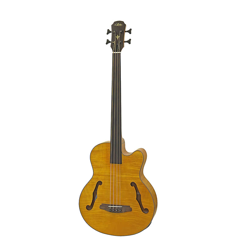 Басс гитара Aria FEBF2M-FL-STBR Flame Nato Top Nato Neck 4-String Medium Scale Fretless Acoustic Bass Guitar w/Gig Bag цена и фото