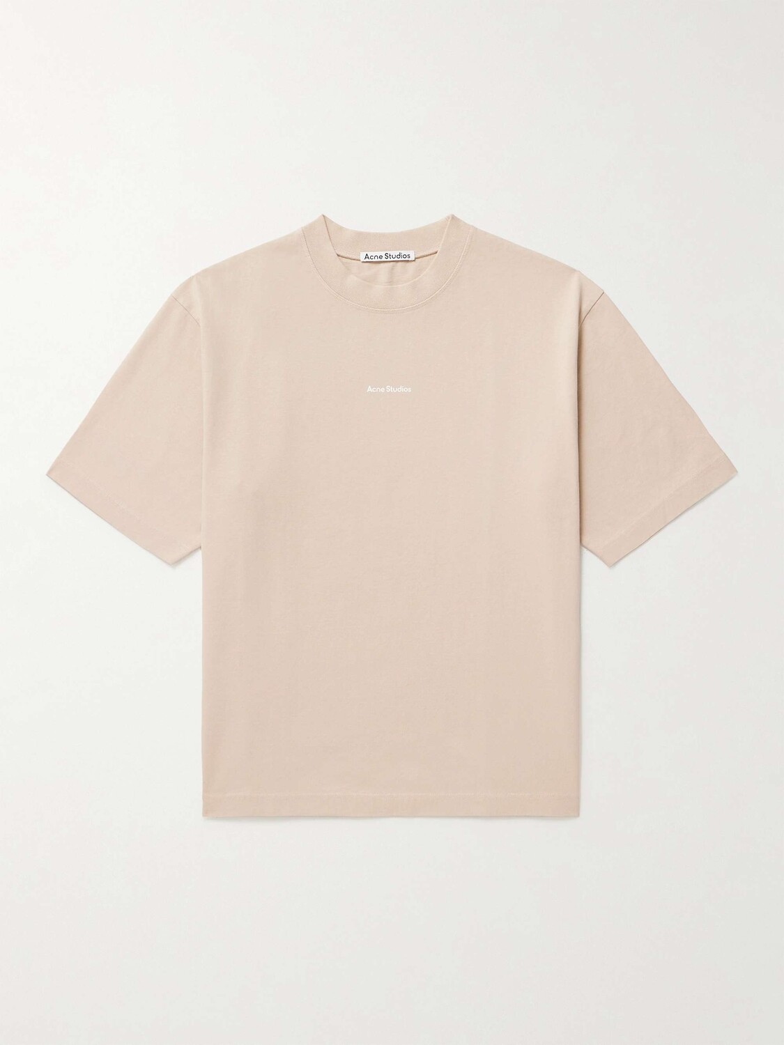 

Футболка из хлопкового джерси с логотипом ACNE STUDIOS, бежевый