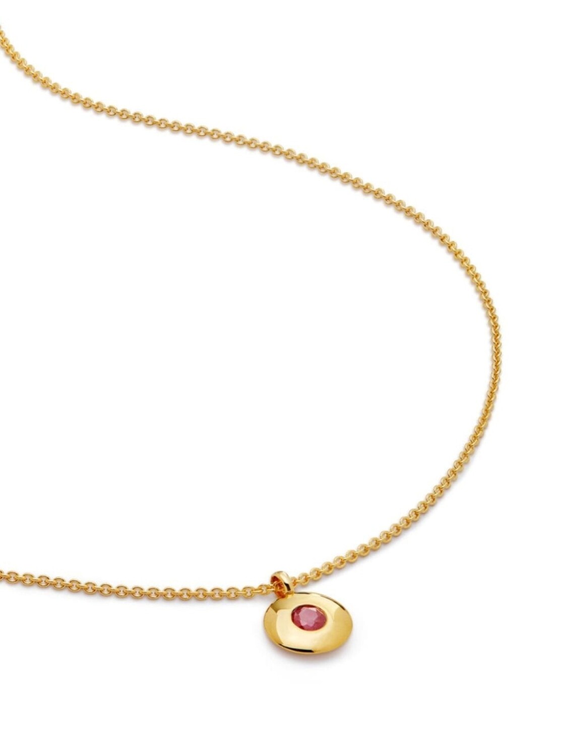 

Колье Birthstone из переработанного золота с рубином Monica Vinader, золотой