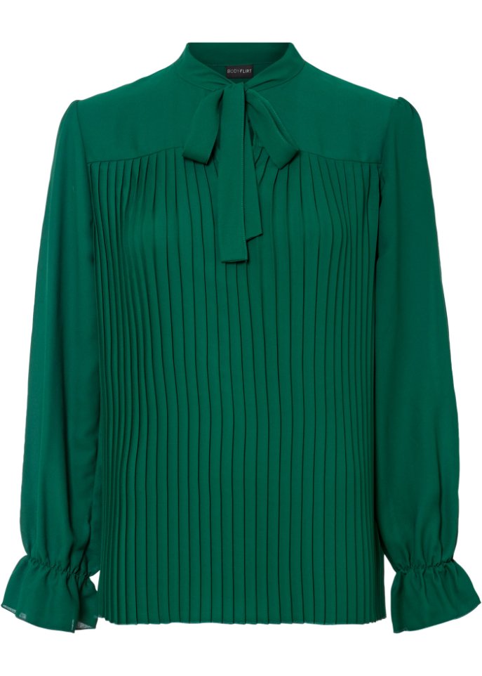 цена Плиссированная блузка Bodyflirt, зеленый