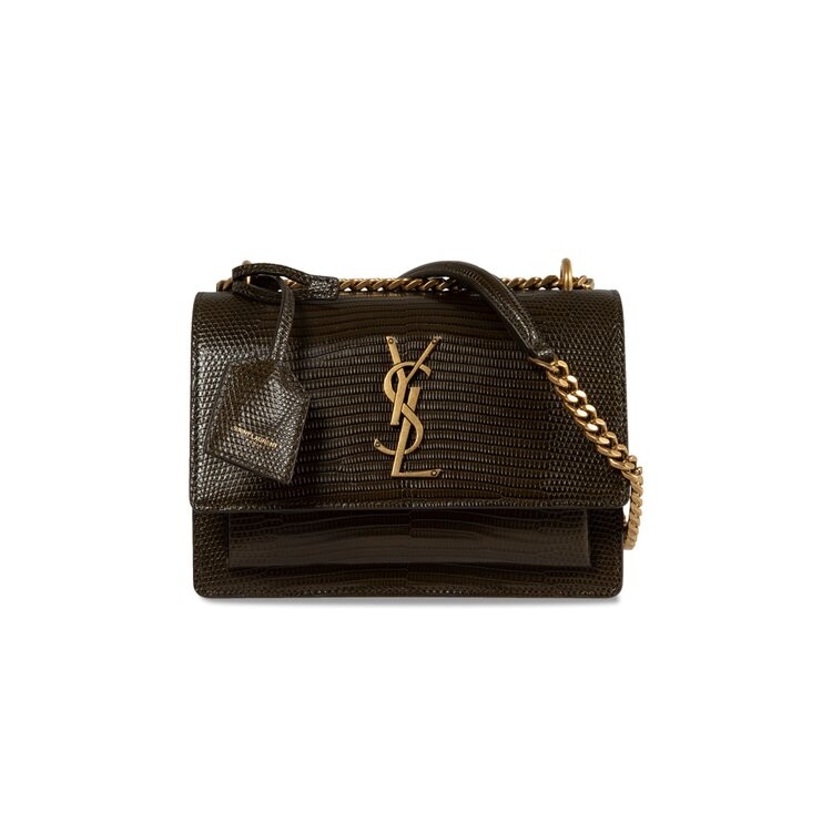 

Сумка через плечо Saint Laurent Small Sunset Chain Bag, цвет Seaweed