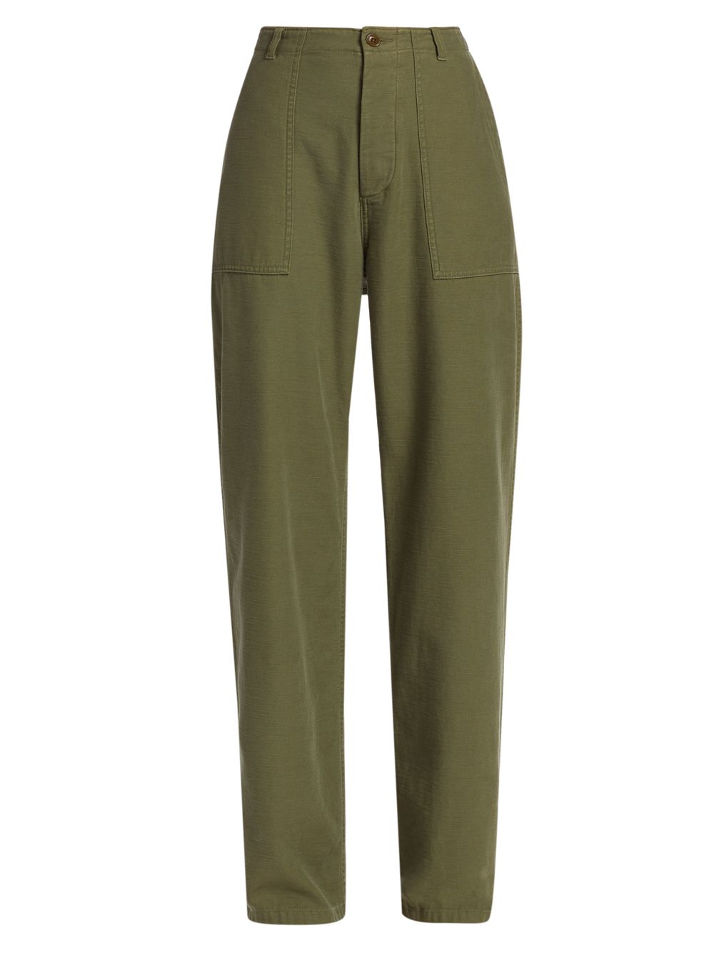 Хлопковые широкие брюки карго R13, оливковый