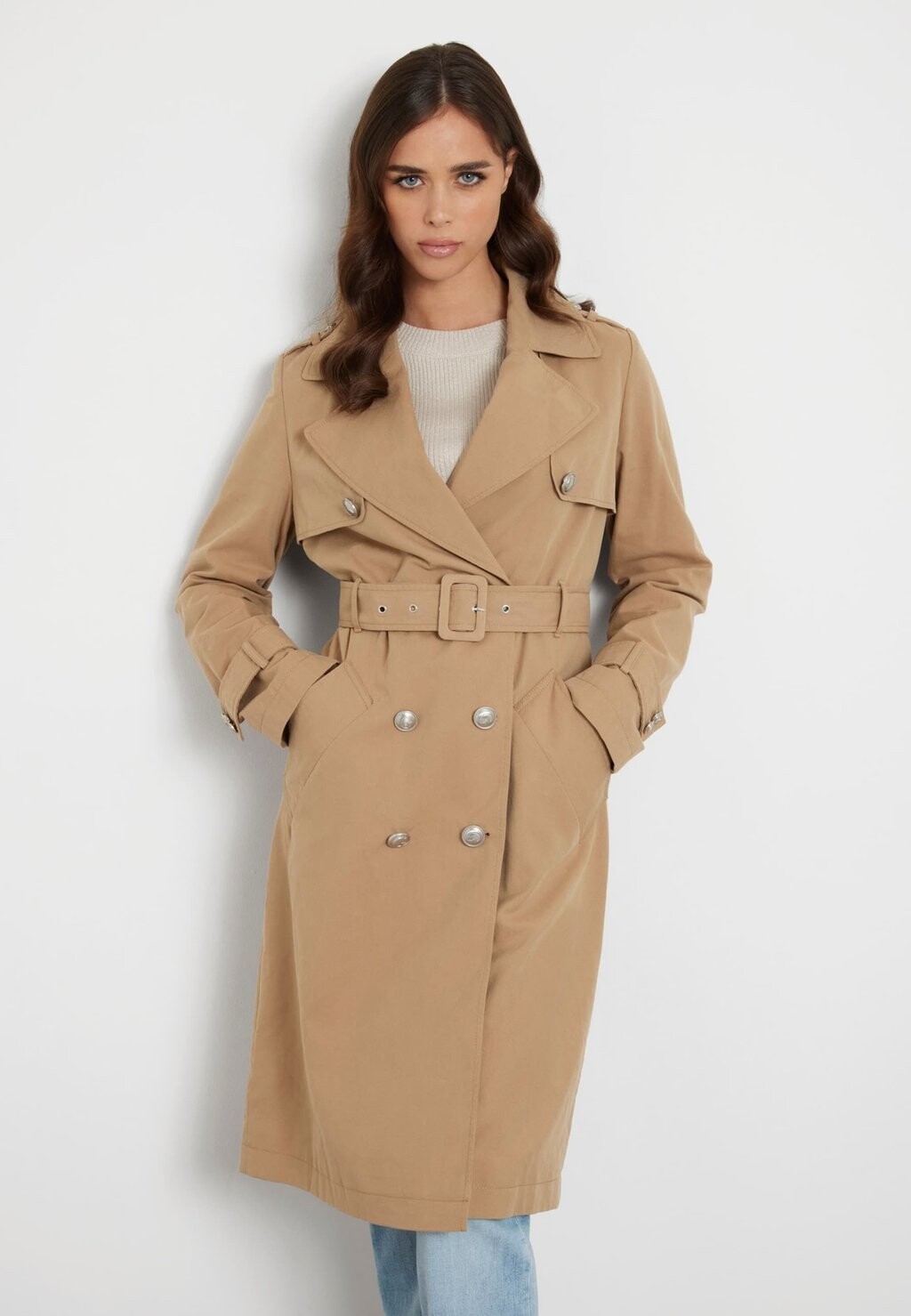 

Плащ Guess, цвет Beige
