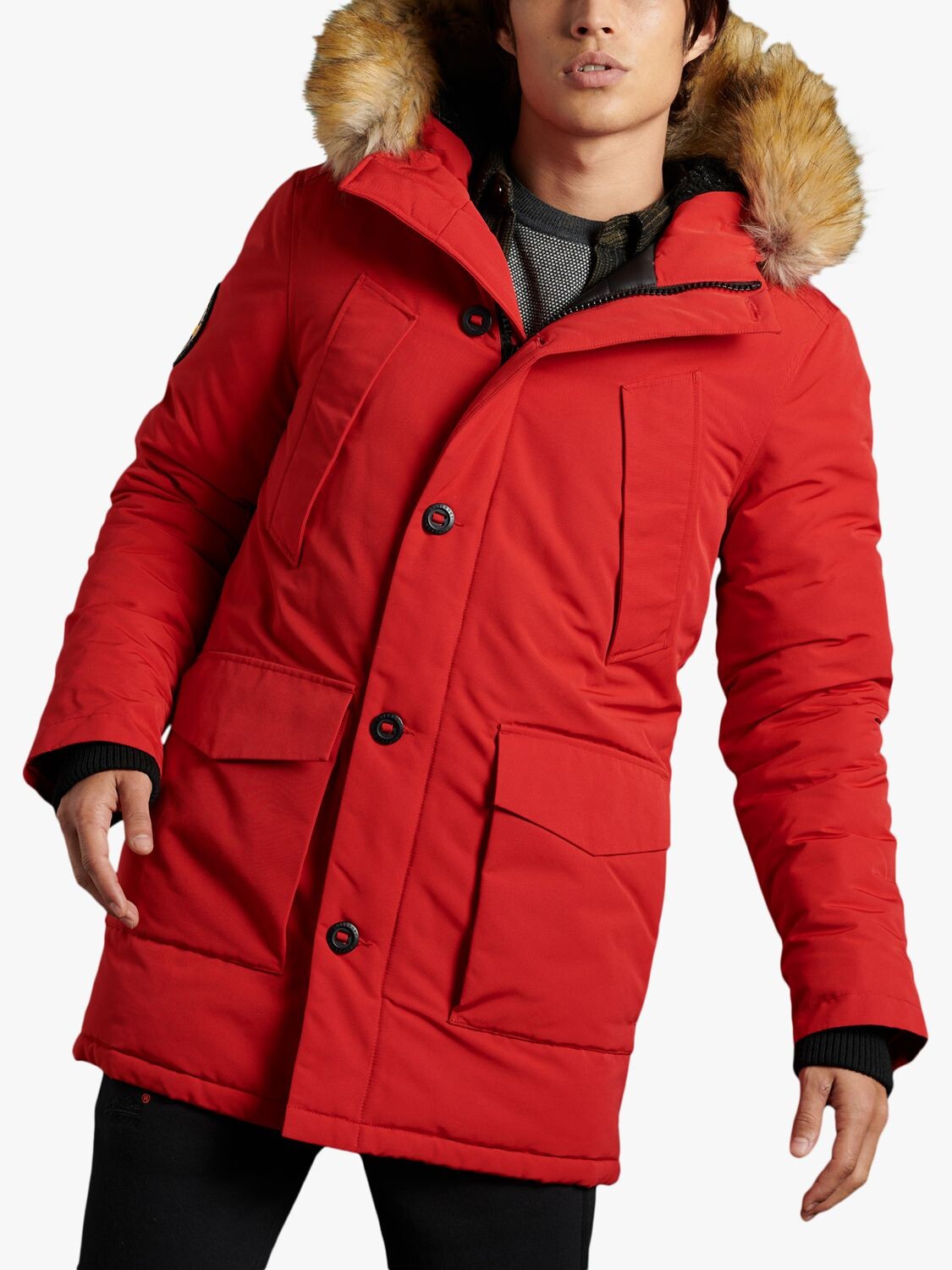 

Куртка Superdry Everest Parka, красный с высоким риском