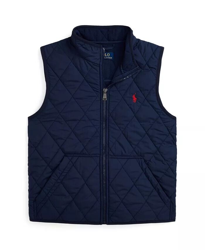 

Стеганый жилет на флисовой подкладке Big Boys Polo Ralph Lauren, синий
