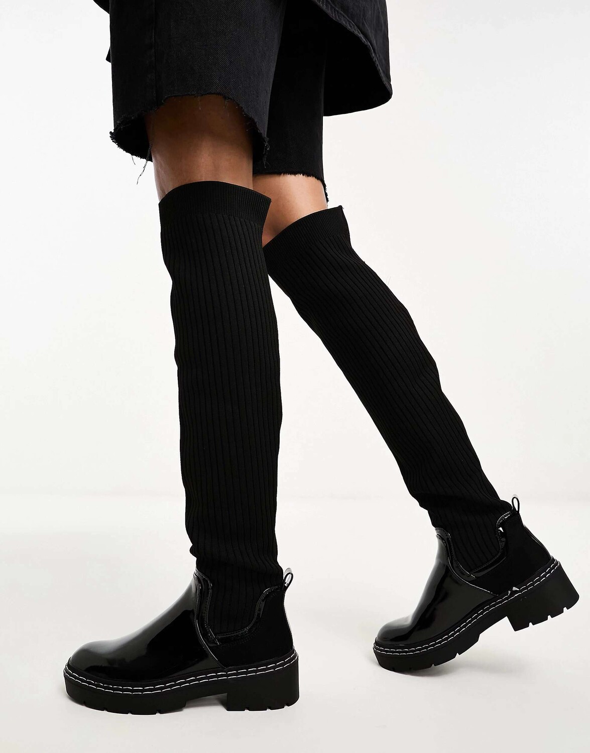 

Черные вязаные ботинки River Island, Черный