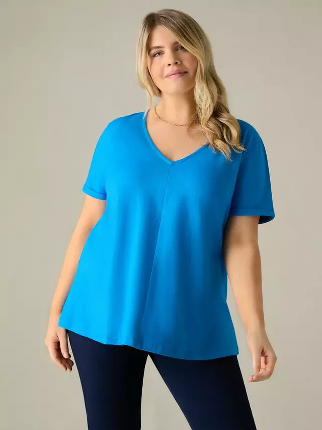 

Футболка Live Unlimited Curve Cotton Slub V-Neck, синий