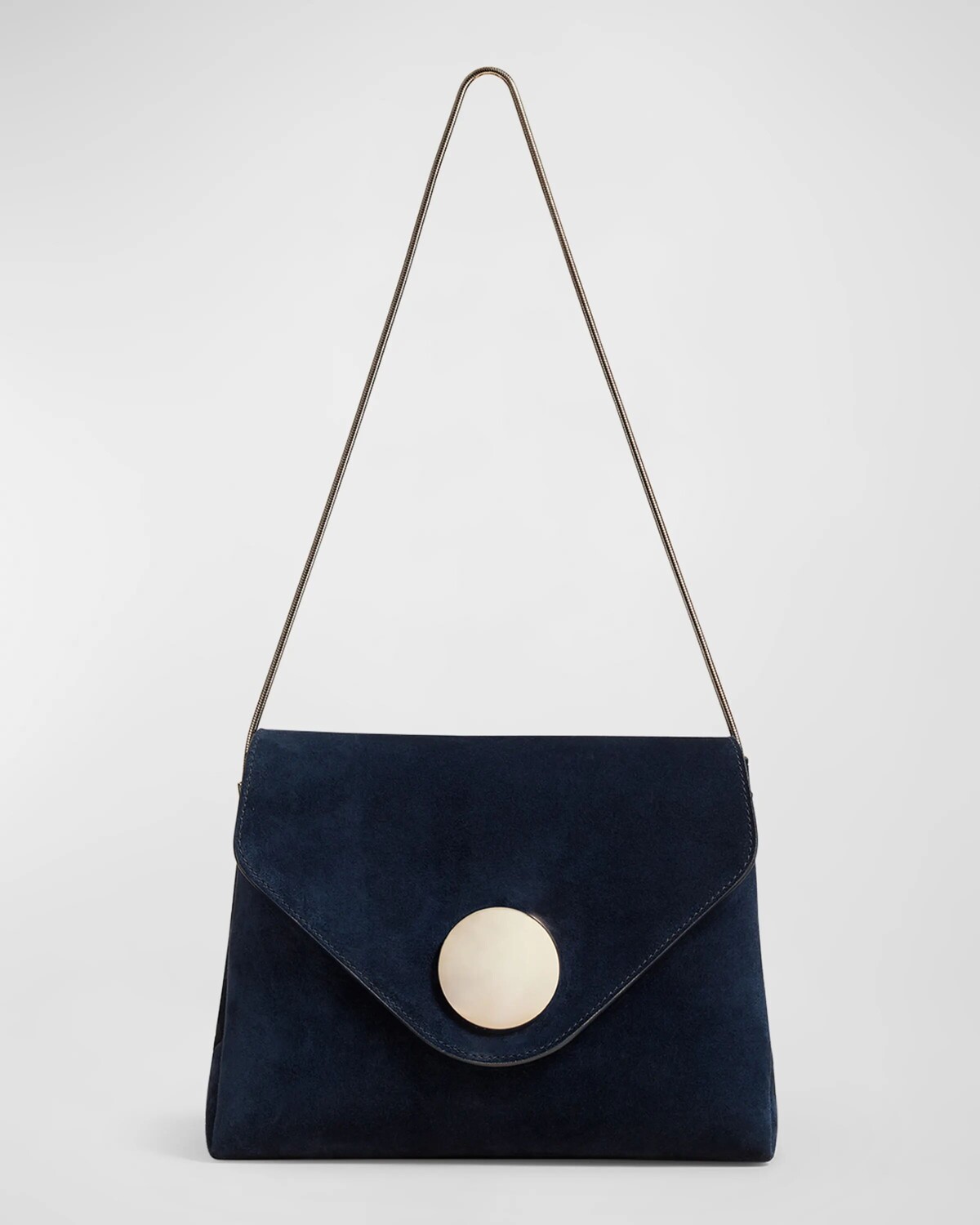 

Замшевая сумка на плечо Bobbi Envelope с клапаном Khaite, цвет Midnight Navy