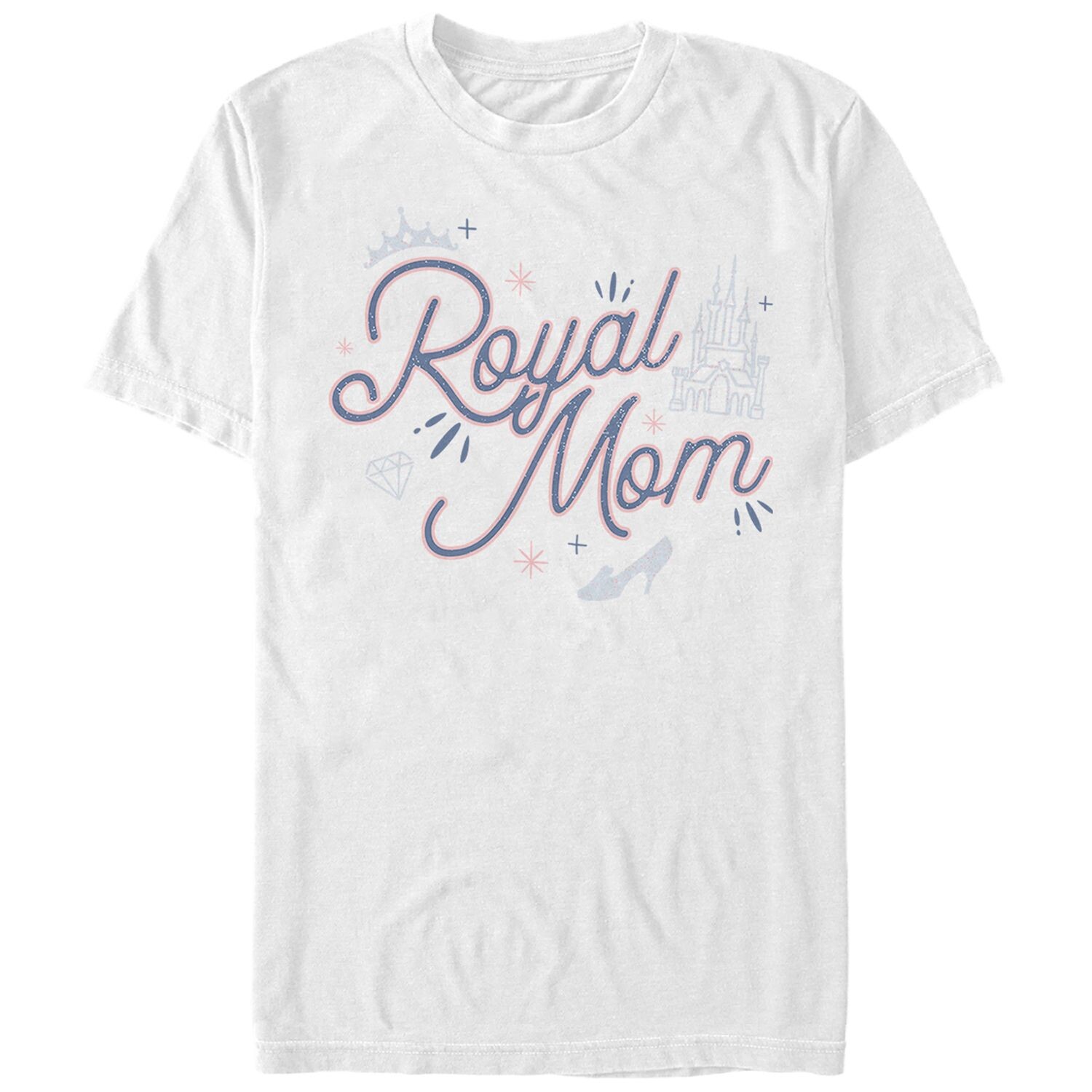 

Футболка с рисунком бойфренда Disney Princesses Junior's Royal Mom Script Disney, белый