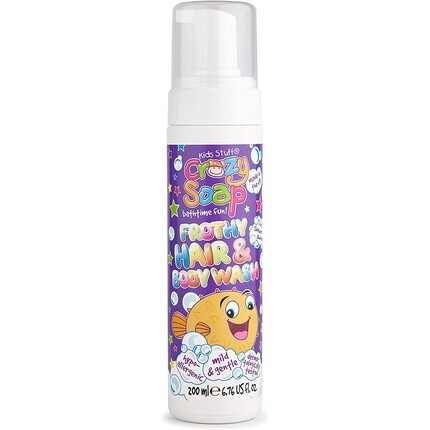 

Мыло Crazy Пенка для мытья волос и тела Клубника 200мл, Kids Stuff